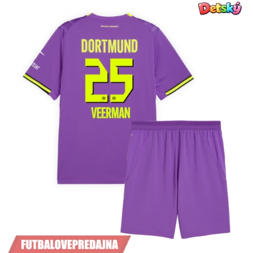 Lacne Dětský Futbalové dres Borussia Dortmund Joey Veerman #25 2026-27 Krátky Rukáv - Tretina (+ trenírky)